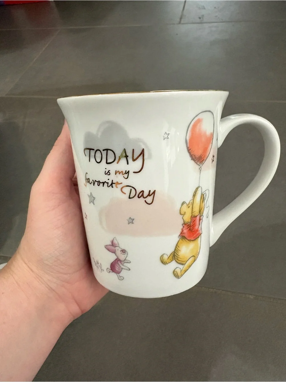Winnie the Pooh Porcelain Mug Set - White with Red & Yellow Accents
